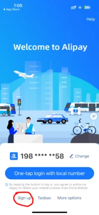 Alipay 注册